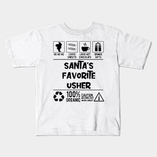 Santa's Favorite Usher Santa Claus Kids T-Shirt